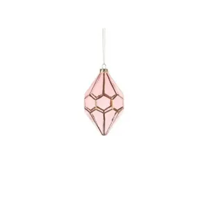 Jingles 12X8cm Pink Glass Diamond Drop