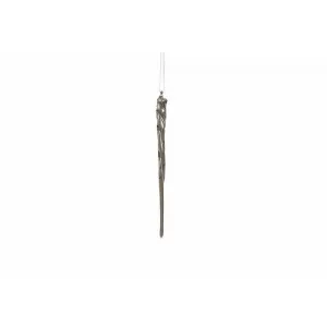 Jingles 20cm Shiny Steel Grey Glass Icicle