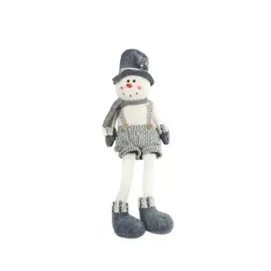 Jingles 70cm Silver/Grey Sitting Snowman