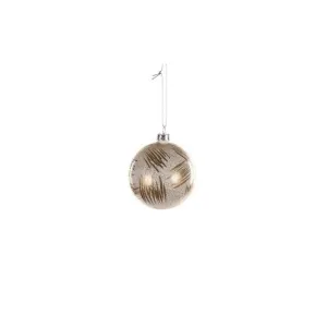 Jingles 8cm Ivory Glass Bauble With Gold