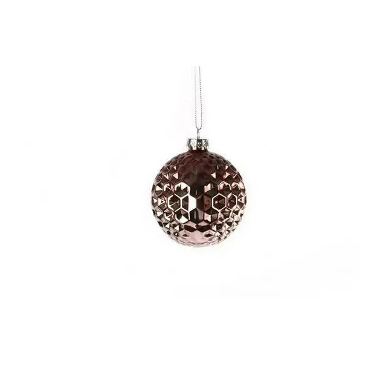 Jingles 8cm Pink Textured Glass Bauble