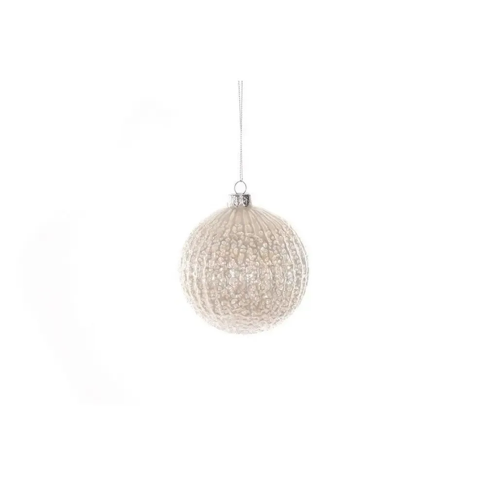 Jingles Glas Pearl Crackle Effect Bauble 10cm