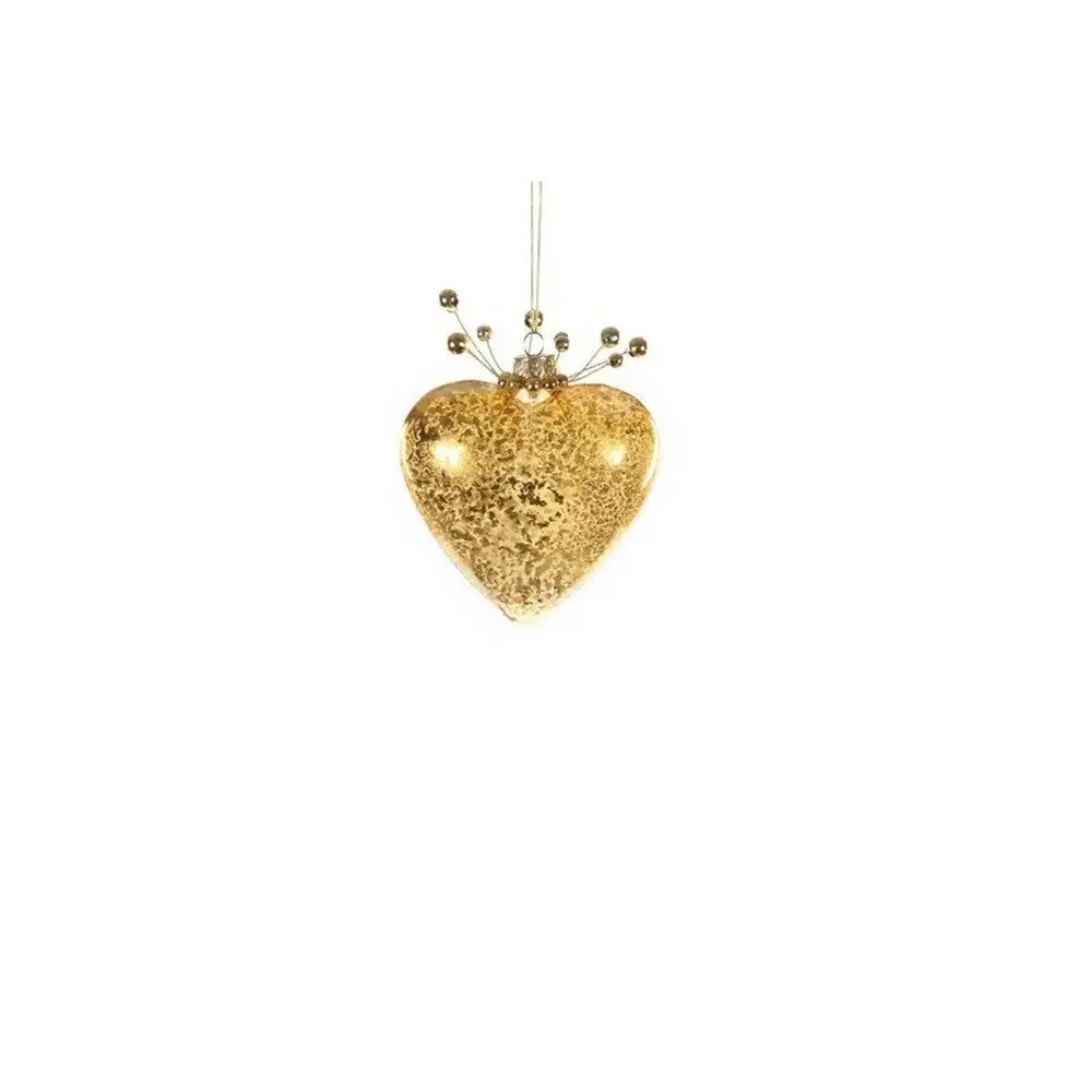 Jingles Glass Gold Heart 13cm