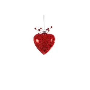 Jingles Glass Red Heart 13cm