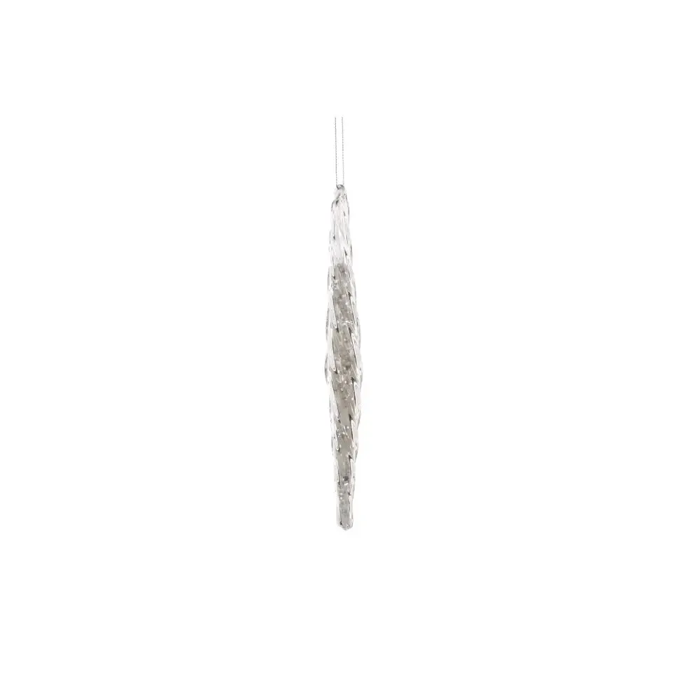 Jingles Glass Twirl and Sequin Icicle 20cm