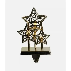 Jingles Gold Stocking Holder Led 23.5X15X9cm B/O