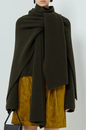 Karian Cape Scarf in Dark Moss (Sold Out)