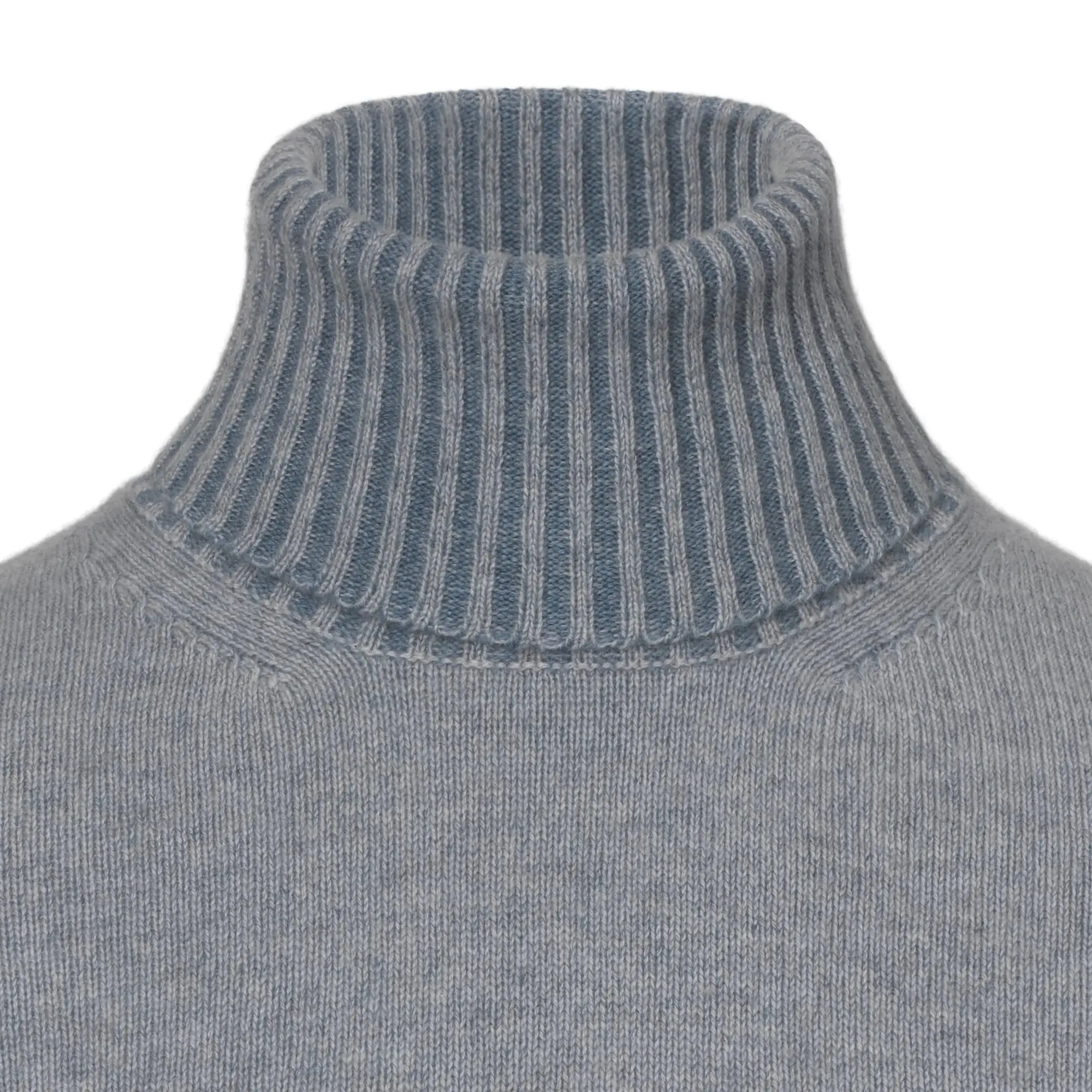 Knitted Turtleneck Sweater in Light Blue