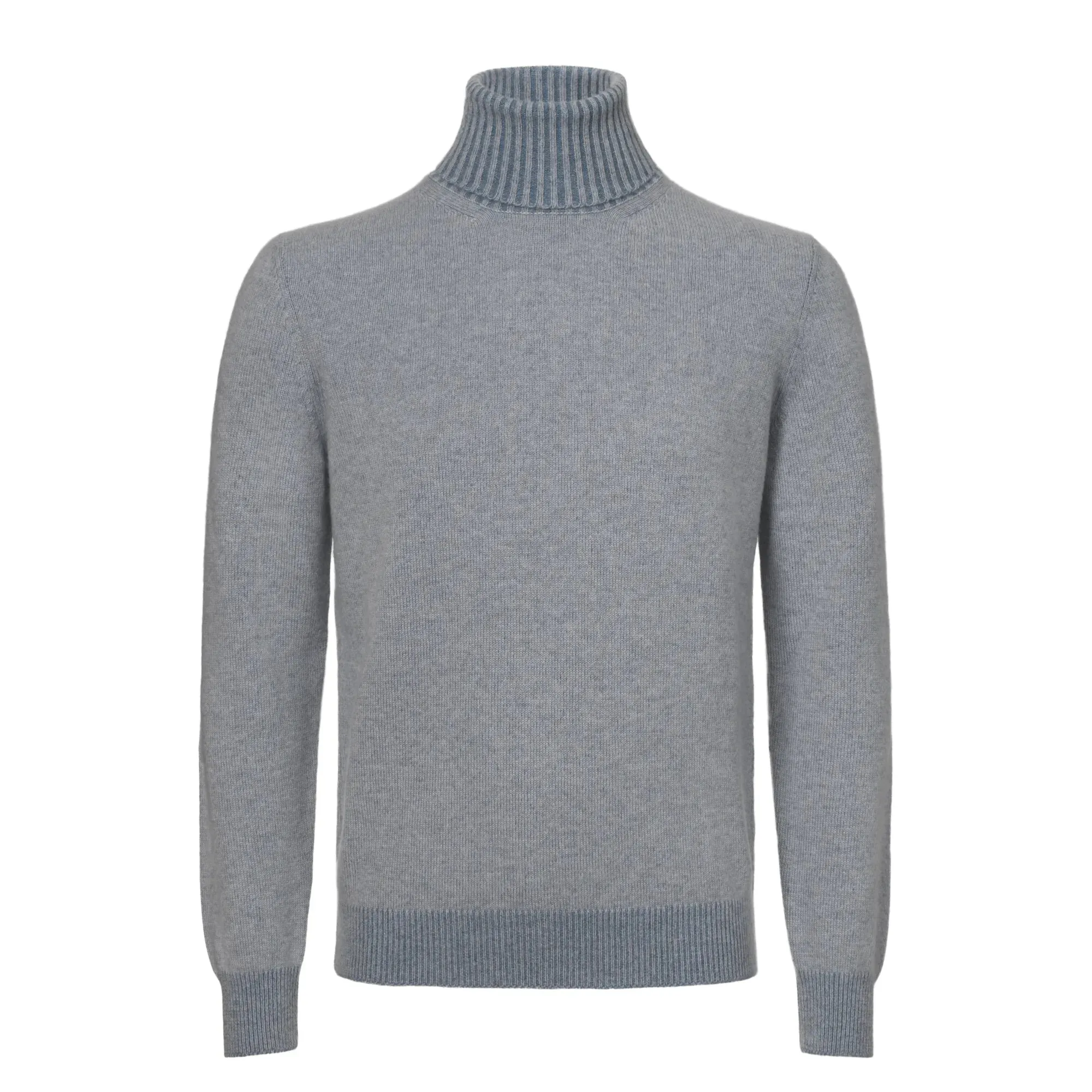 Knitted Turtleneck Sweater in Light Blue