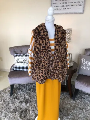 Leopard Faux Fur Sherpa Vest