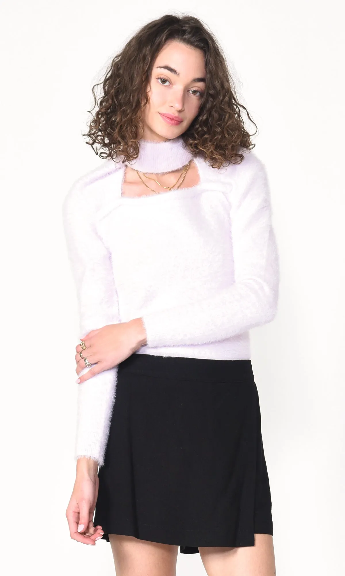 Liana Cozy Knit Fuzzy Sweater