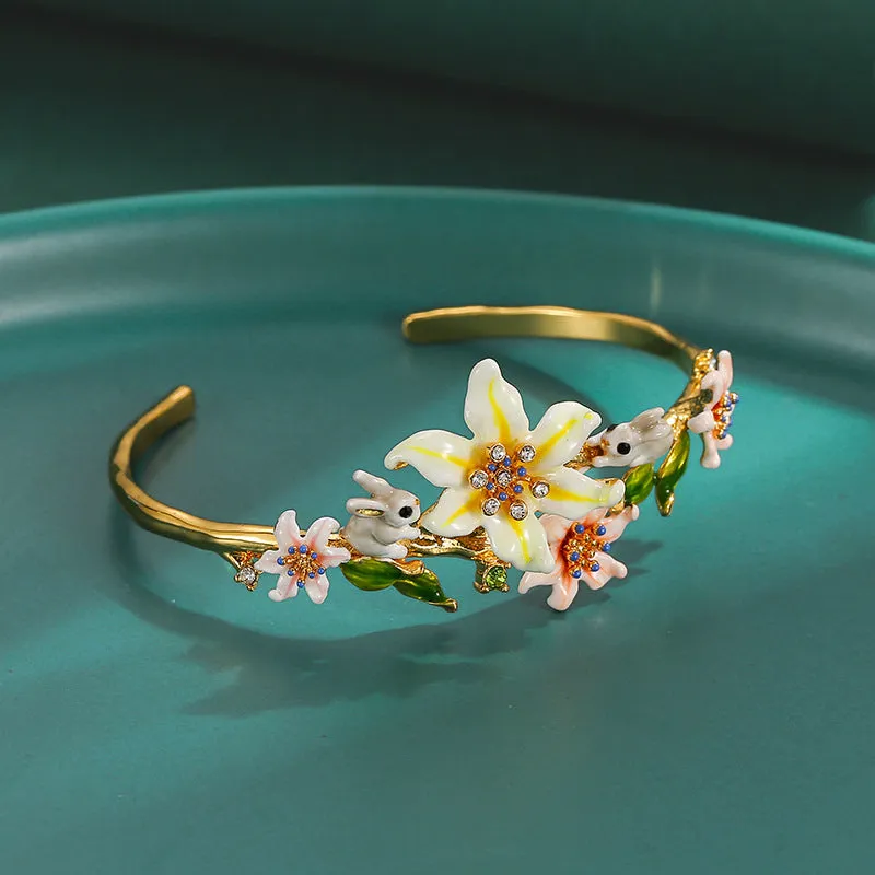 Lily And Rabbit Enamel Glazed Bracelet-i7bags