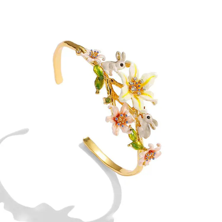 Lily And Rabbit Enamel Glazed Bracelet-i7bags