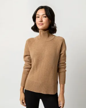 Lisette Turtleneck Sweater in Camel Cashmere