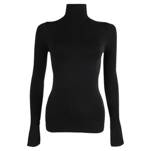 Long Sleeve Mock Turtleneck - Black