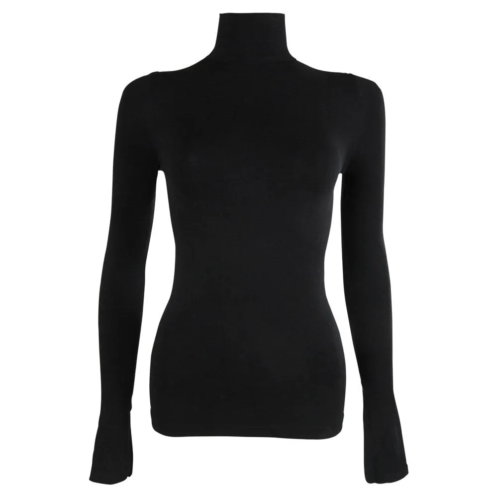 Long Sleeve Mock Turtleneck - Black