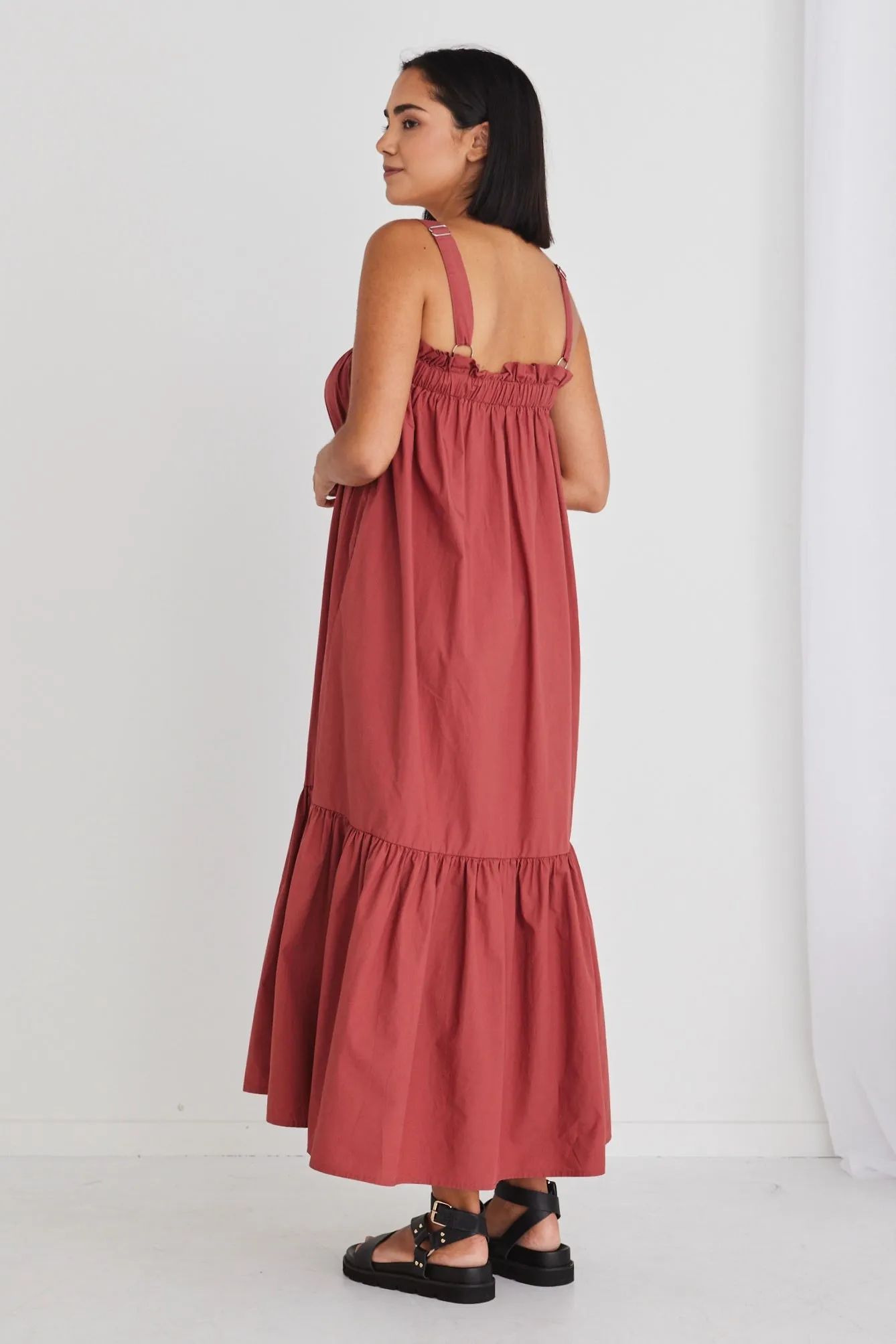 Louella Terracotta Louella Strappy Maxi Dress