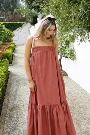 Louella Terracotta Louella Strappy Maxi Dress