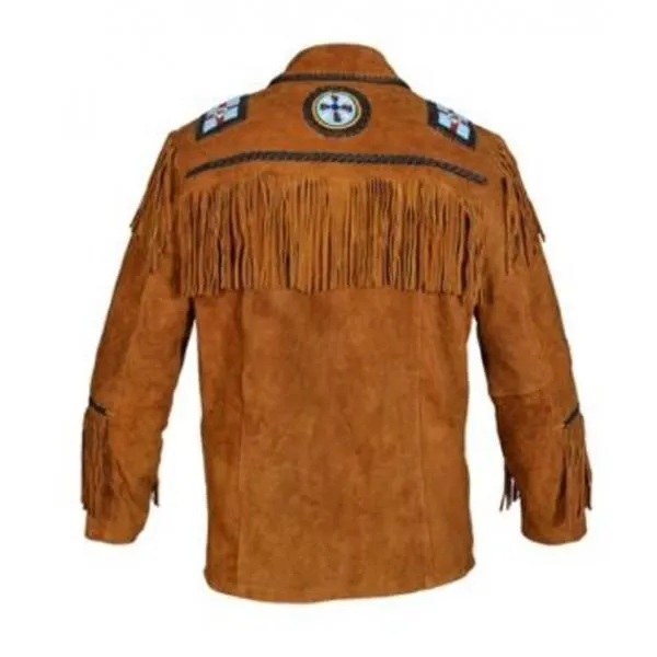 Men's Brown Cowboy Genuine Suede Western Jacket, Cowboy Suede Jacket With Fringes