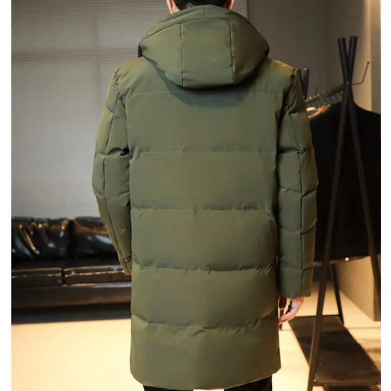 Men's Elegant Long Padded Puffer Jacket with Hood | Ideal for Autumn/Winter