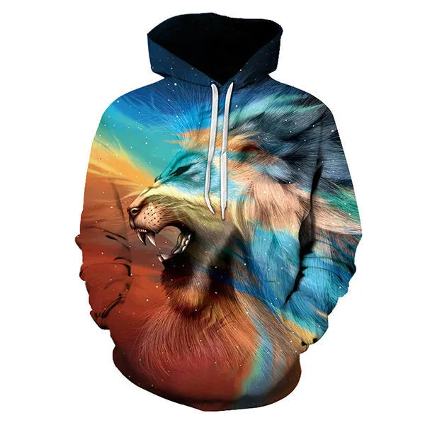 Mens HD Digital 3D Printing Fashion Hoodies