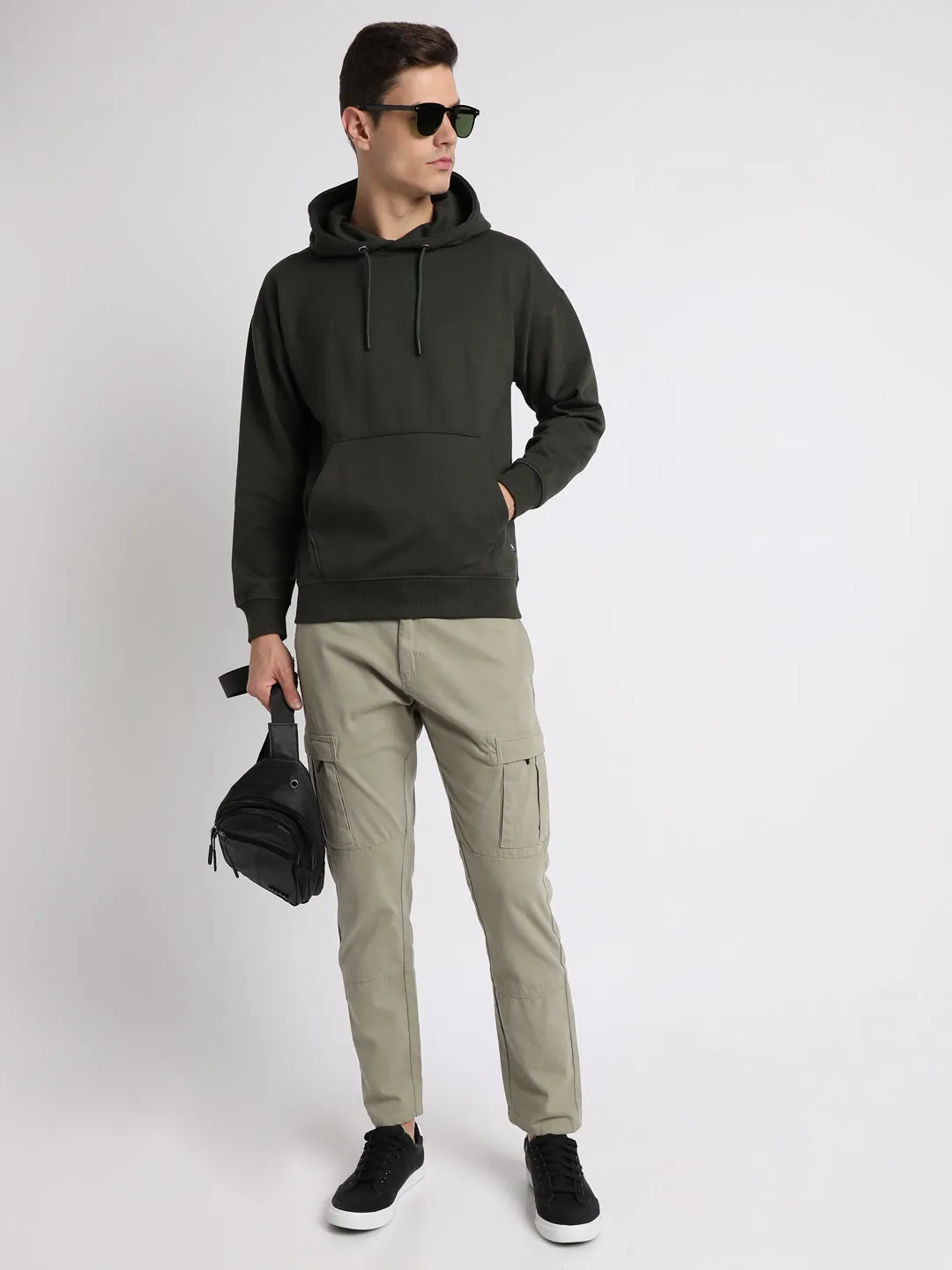 Men's Olive Hooded Sweatshirt