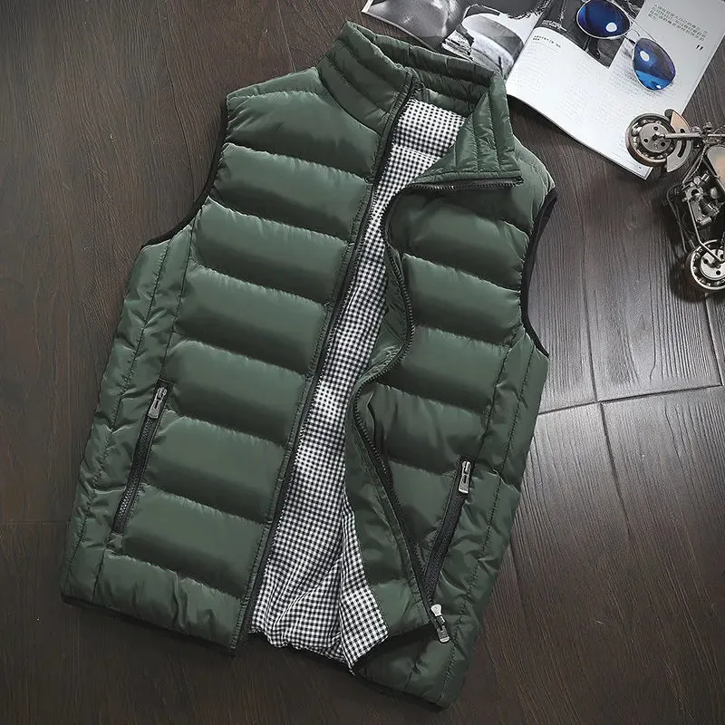 Mens Stylish Winter Warm Sleeveless Casual Vest Jacket