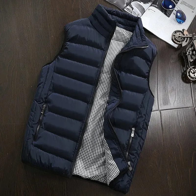 Mens Stylish Winter Warm Sleeveless Casual Vest Jacket