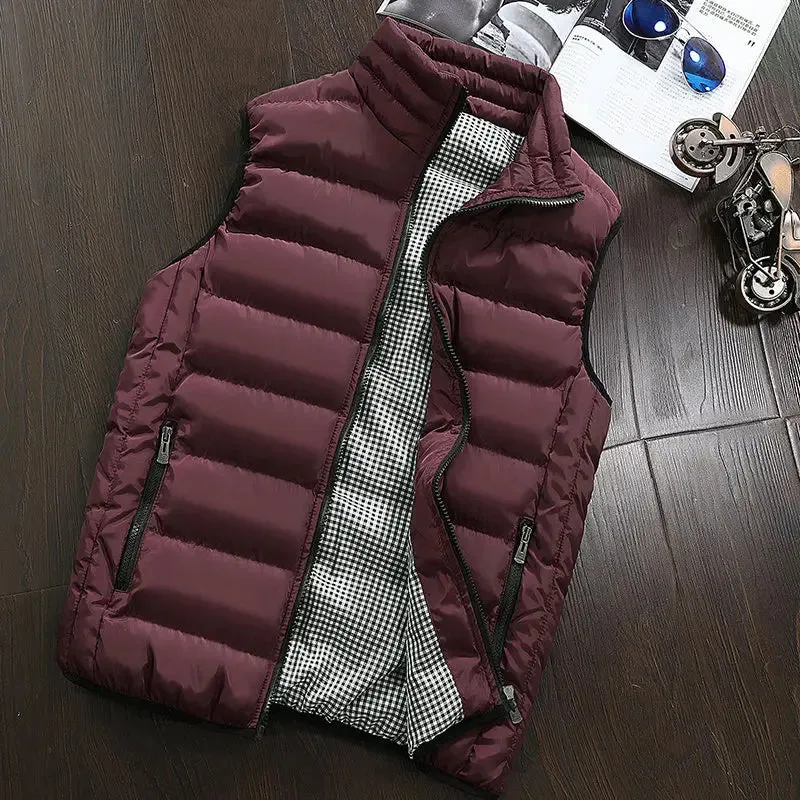 Mens Stylish Winter Warm Sleeveless Casual Vest Jacket