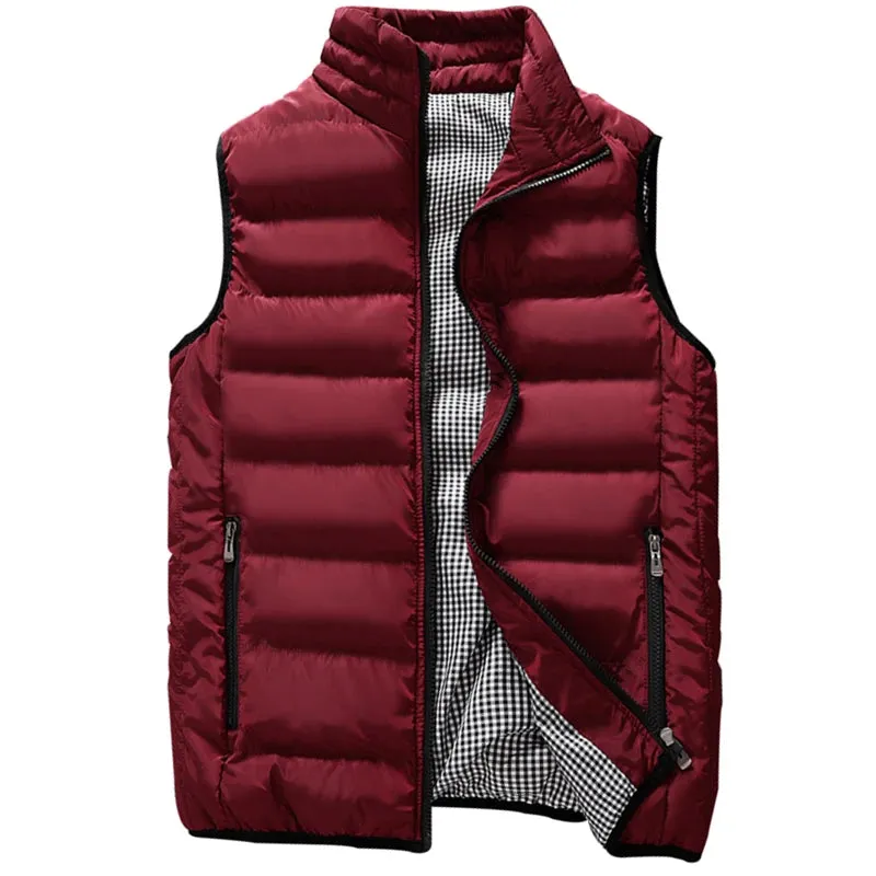 Mens Stylish Winter Warm Sleeveless Casual Vest Jacket