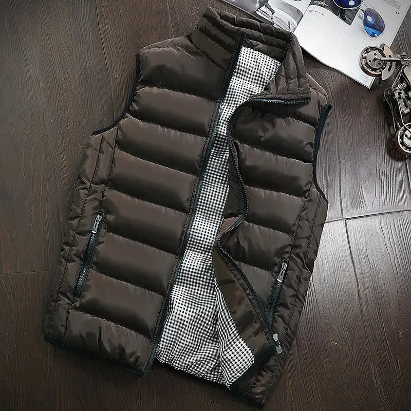 Mens Stylish Winter Warm Sleeveless Casual Vest Jacket