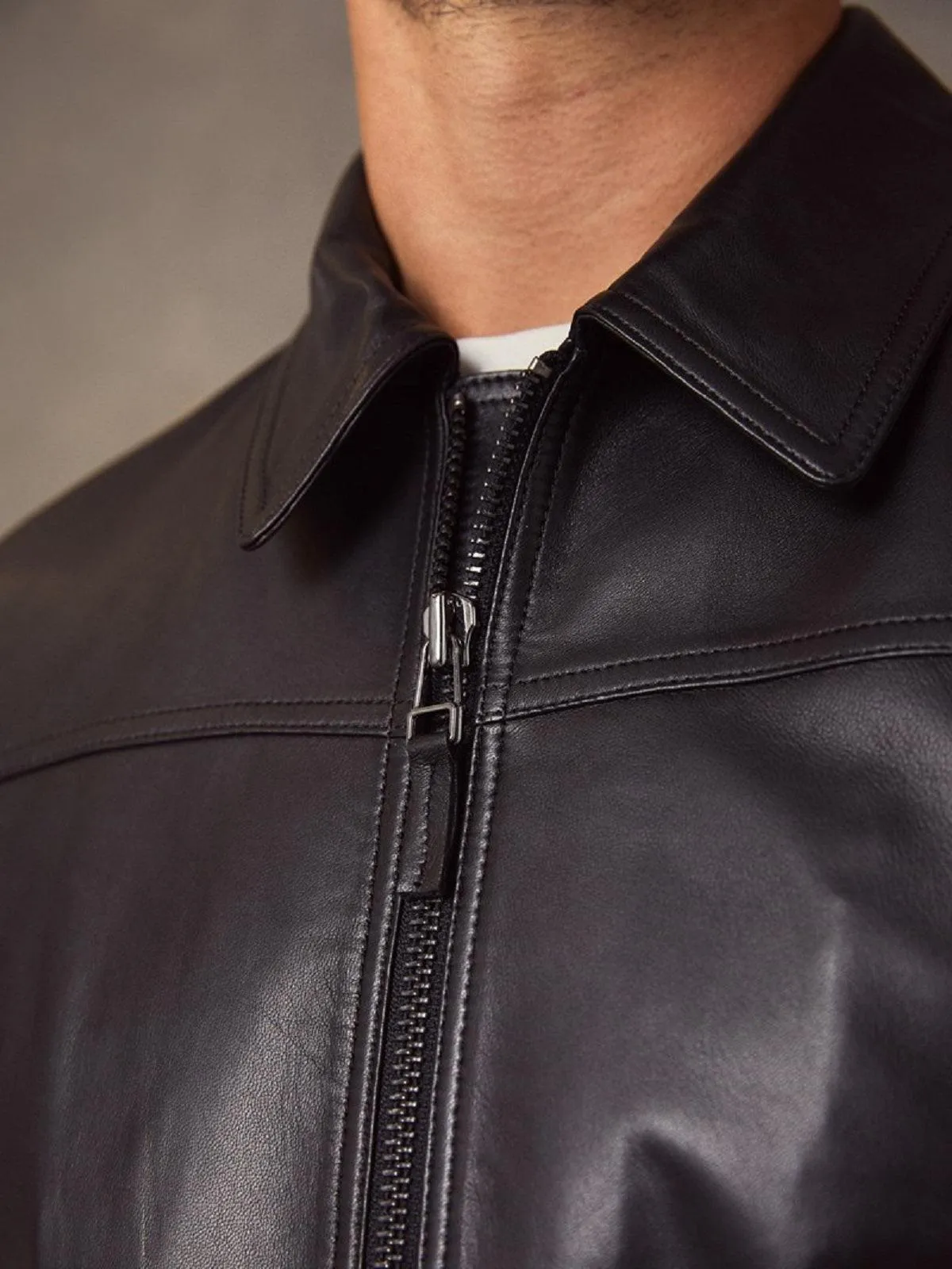 Men's Vintage Black Leather Jacket