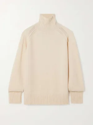 Merino wool and cashmere-blend turtleneck sweater