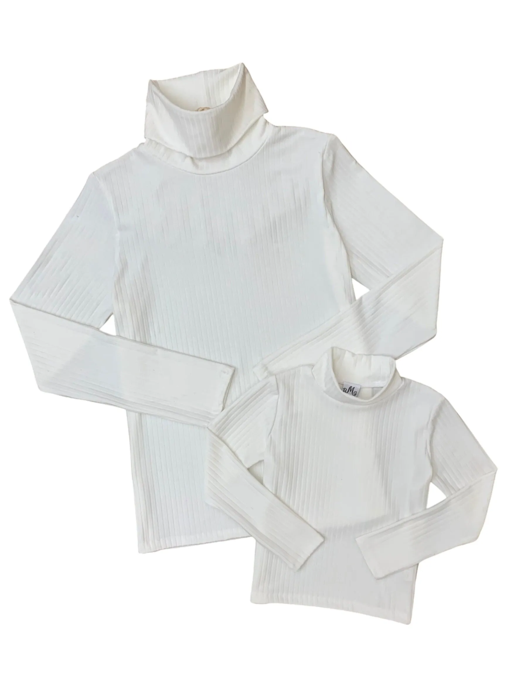 Mommy And Me Cream Fall Ribbed Turtleneck