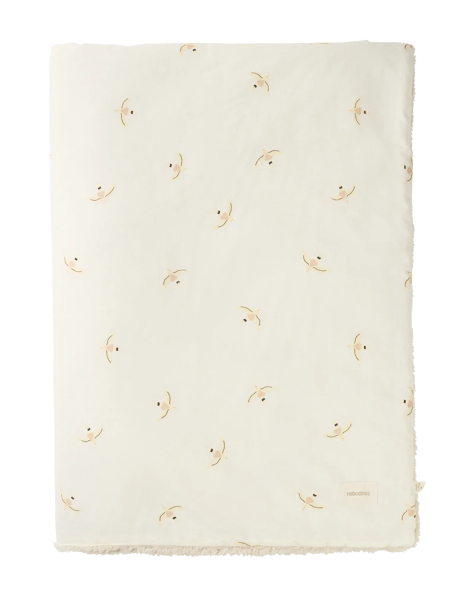 Nobodinoz Stories Winter Blanket 100x140cm | Nude Haiku Birds Natural