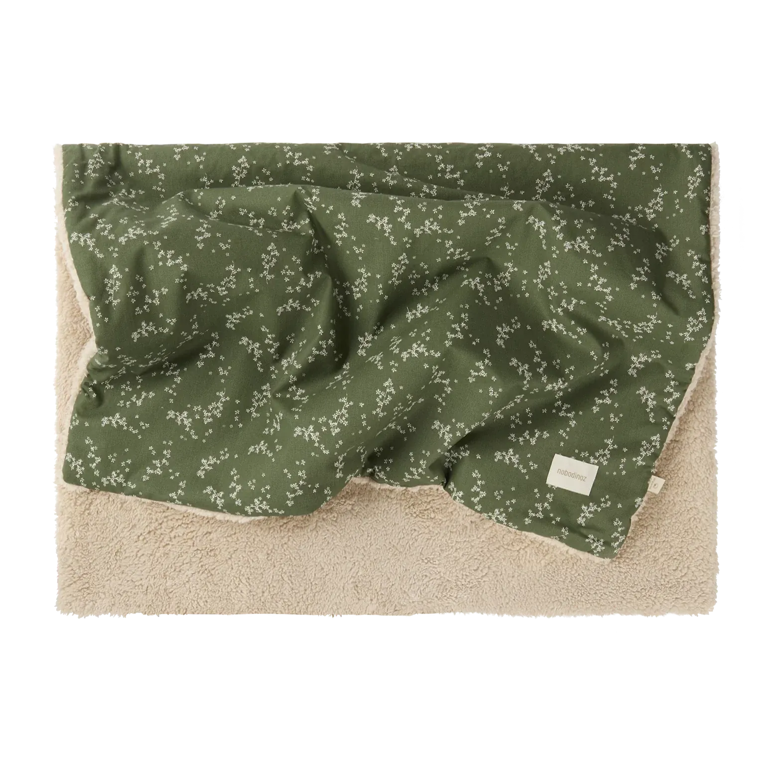 Nobodinoz Stories Winter Newborn Blanket 70x100cm | Green jasmine