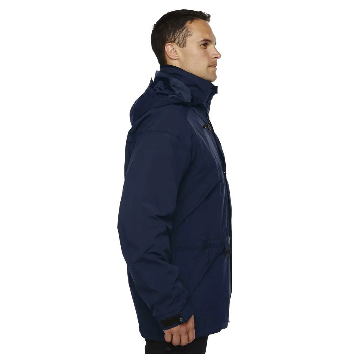 North End Men's Midnight Navy 3-in-1 Parka with Dobby Trim