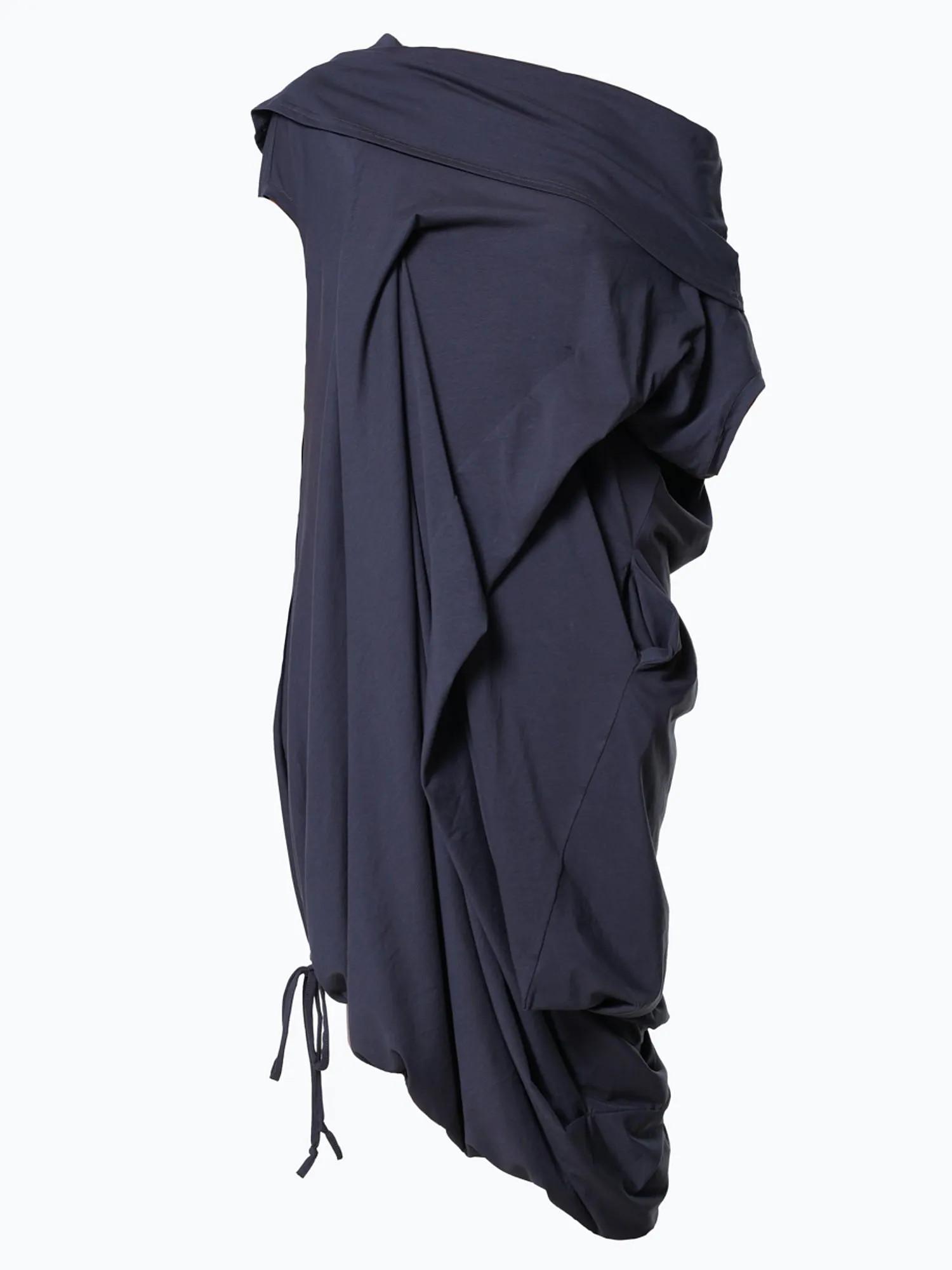 Oversize Cotton Kaftan Dress In Dark Grey