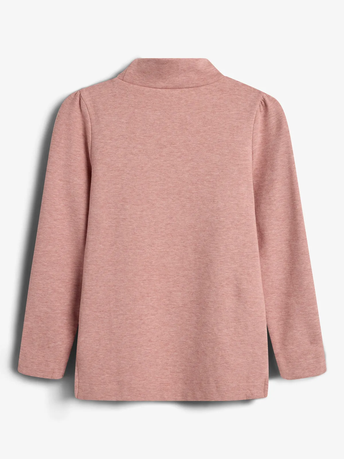 Plush Jersey T-neck Blouse - Tween - Dusty Rose Melange