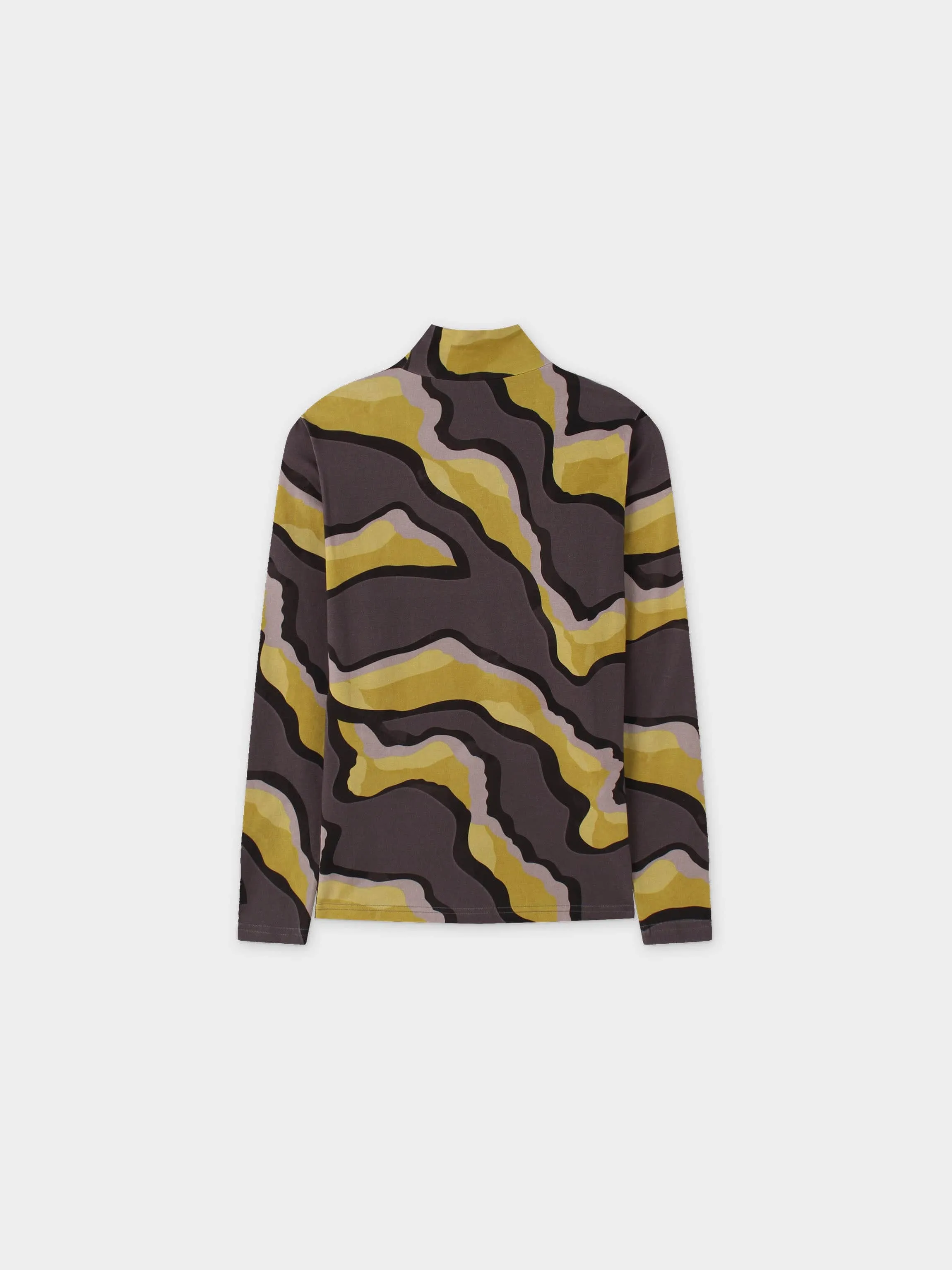 Printed Modal Turtleneck-Yellow Lightning