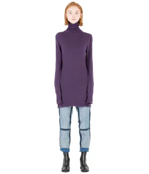 Purple Boiled Cashmere Dress