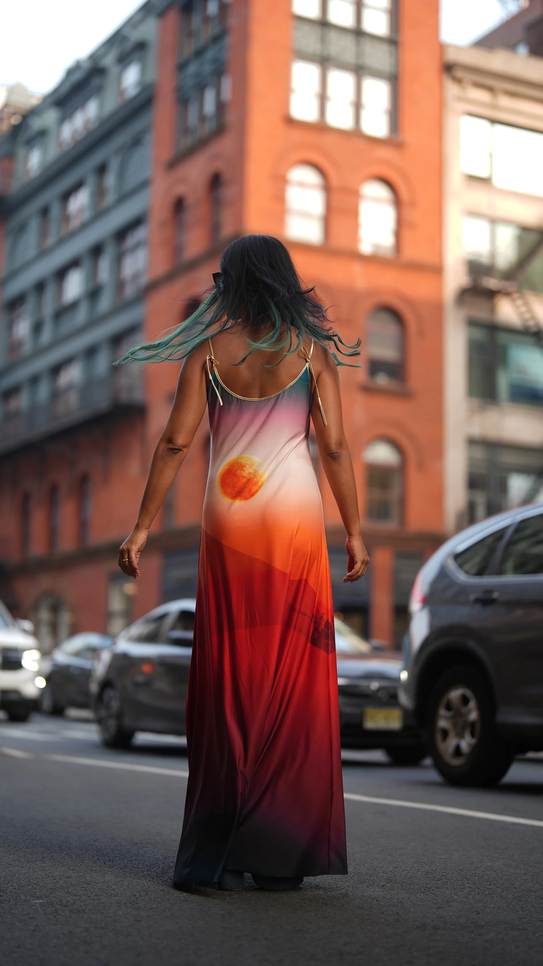 "Around the World" Misty Maxi Dress, Sahara