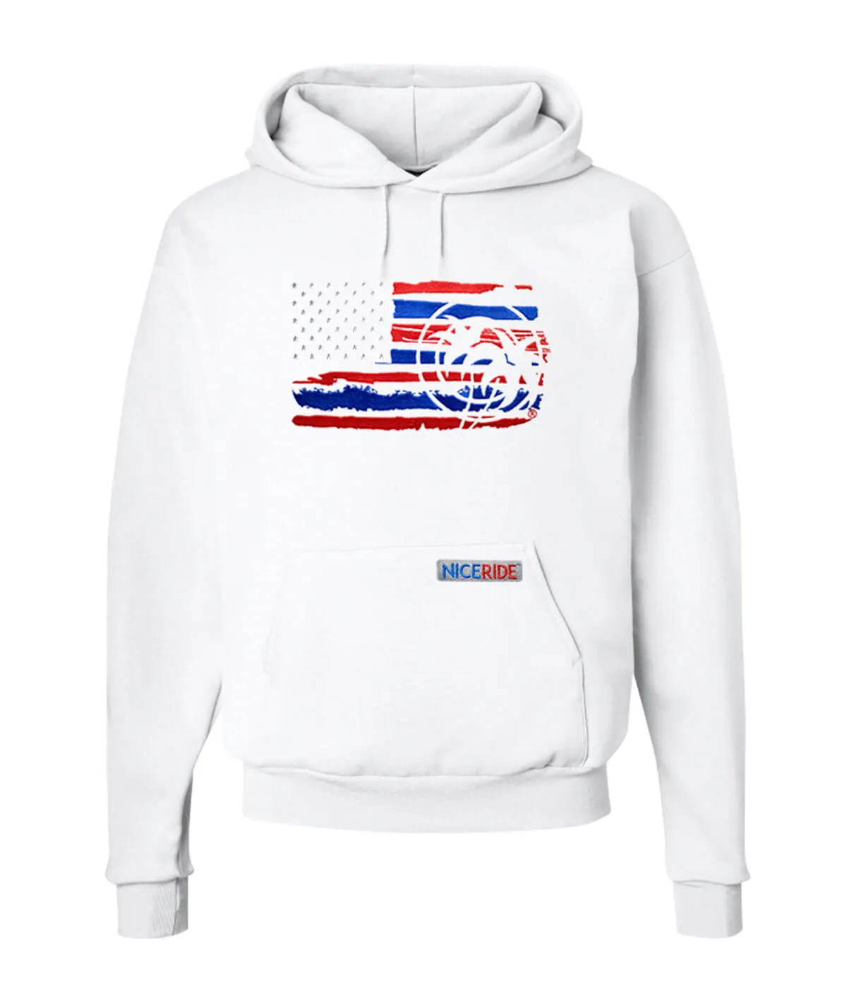 "Strong Faded" White Pullover Hoodie For Men And Women