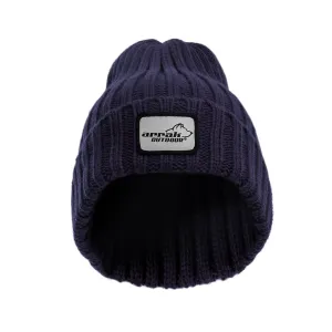 Ribbed Beanie (Navy)