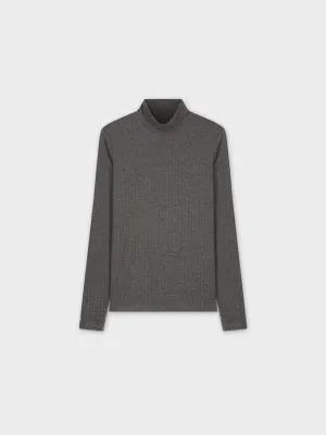 RIBBED JERSEY TURTLENECK-GREY