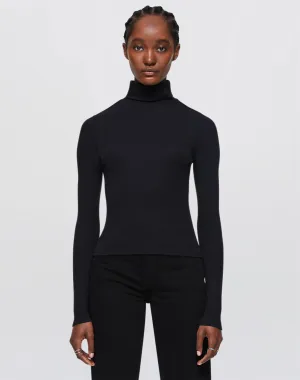 Ribbed Turtleneck - Black