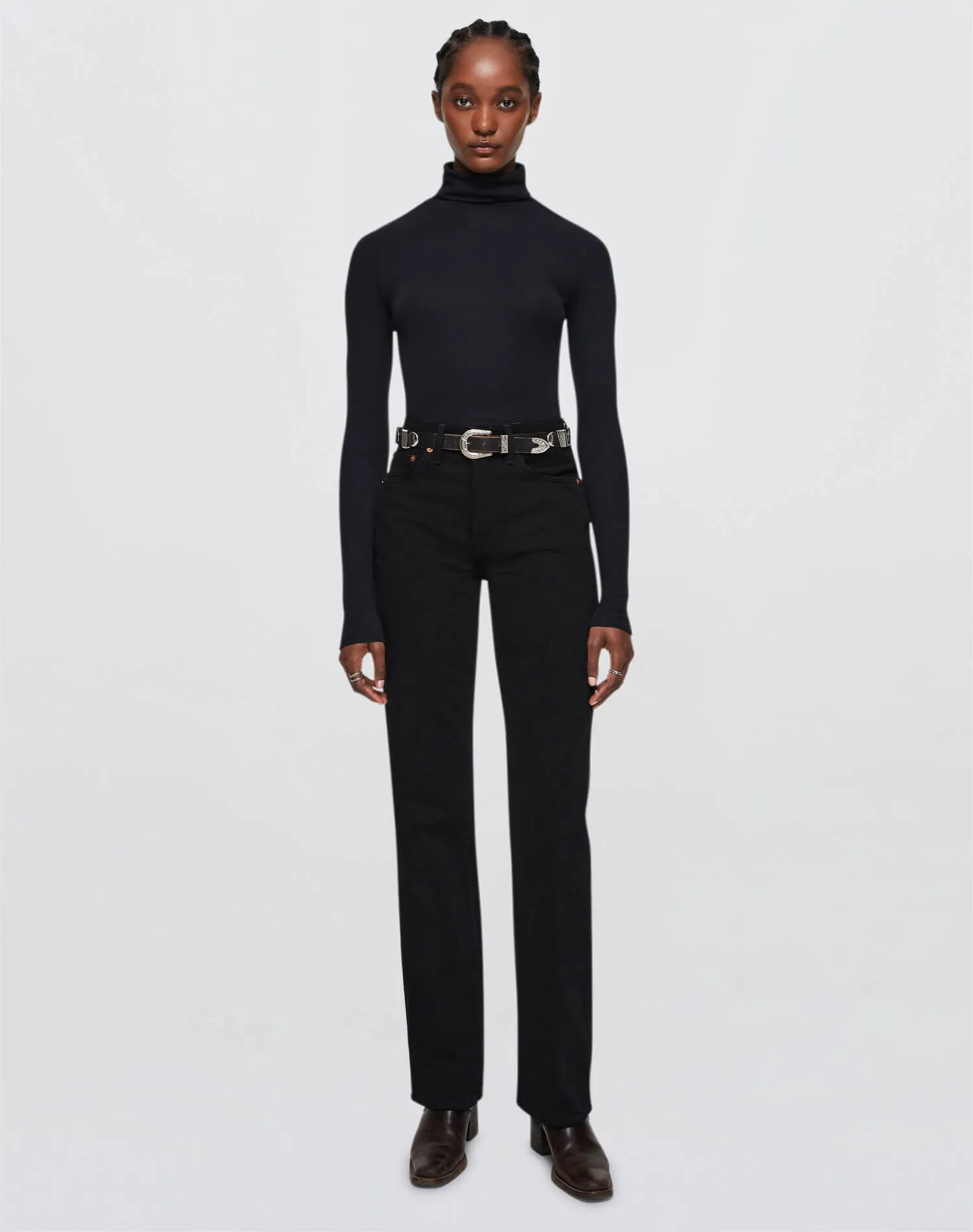 Ribbed Turtleneck - Black