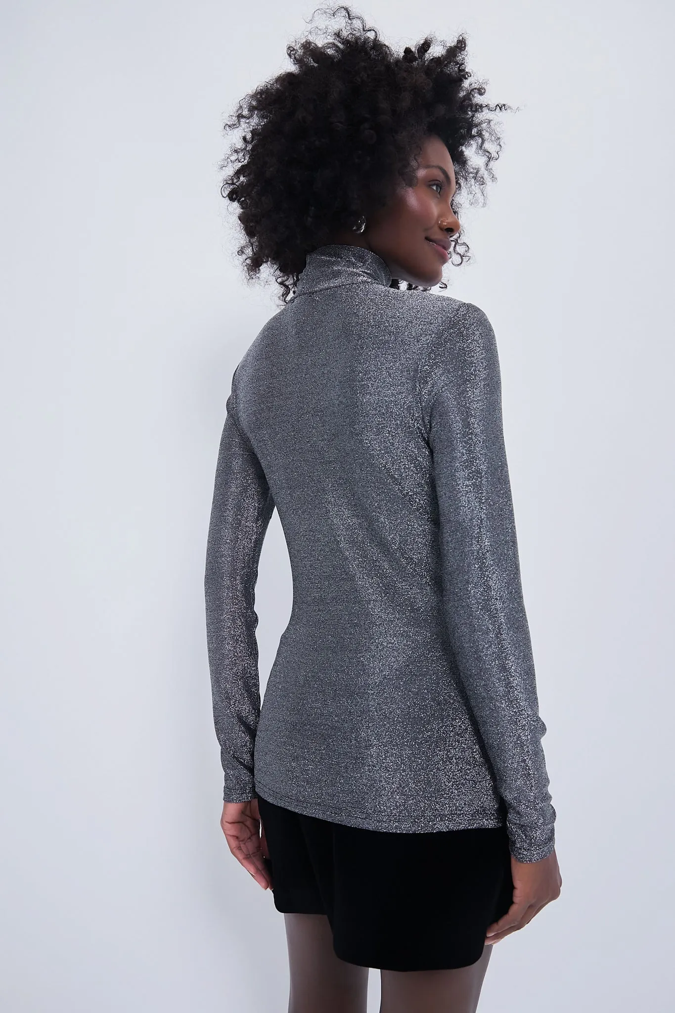 Silver Metallic Ellory Turtleneck