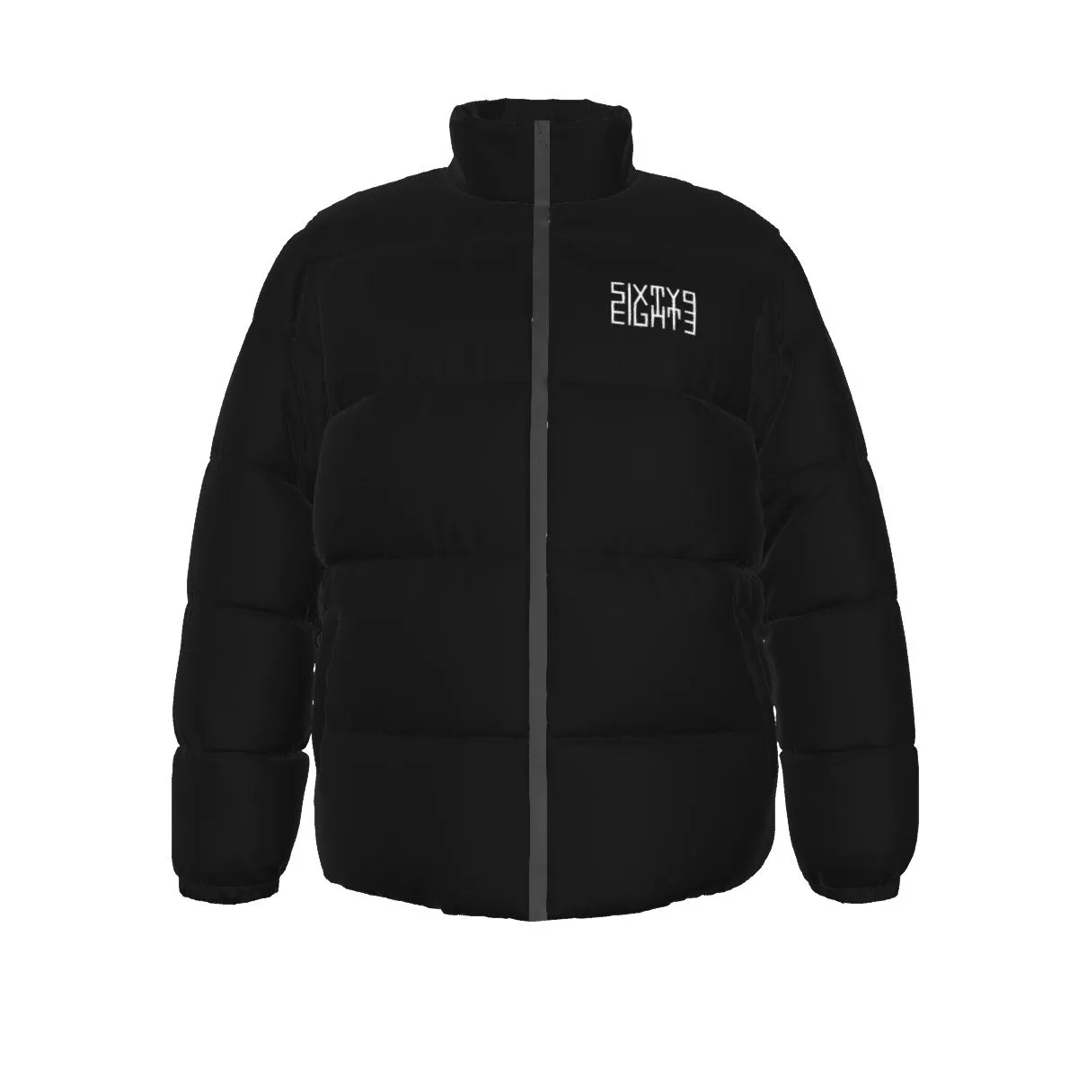 Sixty Eight 93 Logo White Black Unisex Puffer Jacket