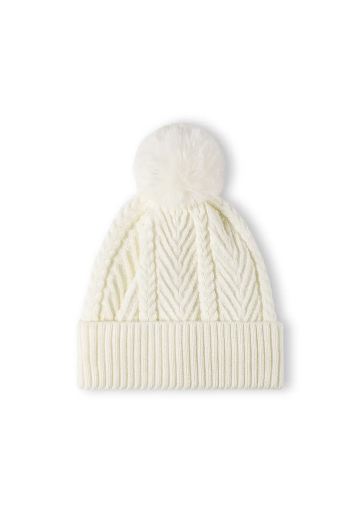 Soft & Cozy Fleece Lined Twist Knit Faux Fur Pom Beanie- Available in Ivory, & Wine!